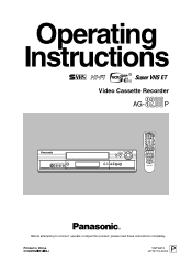Panasonic AG3200 AG3200 User Guide