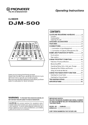 Pioneer DJM-500 Owner's Manual