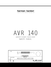 Harman Kardon AVR 140 Owners Manual