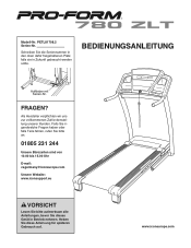 ProForm 780 Zlt Treadmill German Manual