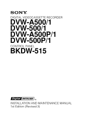 Sony A500 Installation Manual