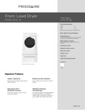 Frigidaire FRQG7000LW Product Specifications Sheet (English)