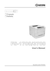 Kyocera FS 1700 FS-1700/3700 Users Manual