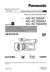 Panasonic AG-AC160A Operating Instructions Basic