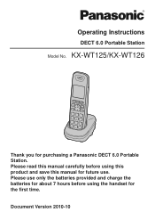Panasonic KXWT125 KXWT125 User Guide