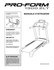 ProForm 1300 Zlt Treadmill Italian Manual