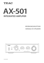 TEAC AX-501 Owner's Manual (Deutsch,Italiano)