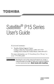 Toshiba P15-S409 Toshiba Online User's Guide for Satellite P15-S470/S479 (Windows XP MCE)