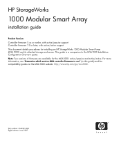 HP StorageWorks 1000 HP StorageWorks 1000 Modular Smart Array installation guide (254092-008, June 2007)