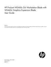 HP BladeSystem c7000 HP ProLiant WS460c G6 Workstation Blade with WS460c Graphics Expansion Blade User Guide
