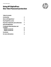 HP Elite 8300 Using HP DigitalPass One Time Password protection - Technical White Paper