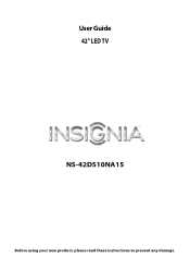 Insignia NS-42D510NA15 User Manual (English)