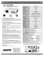 Sanyo PLC-WU3800 Print Specs