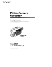 Sony CCD-TR416 Primary User Manual