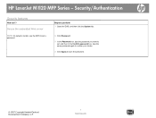 HP LaserJet M1120 HP LaserJet M1120 MFP - Security/Authentication