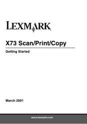 Lexmark X73 Getting Started