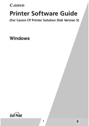 Canon SELPHY CP510 Printer Software Guide Windows (For Canon CP Printer Solution Disk Version 5)