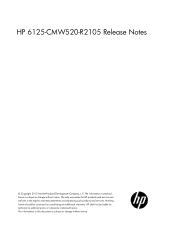 HP 6125G HP 6125-CMW520-R2105 Release Notes