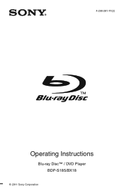 Sony BDPS185 Operating Instructions
