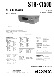 Sony STR-K1500 Service Manual