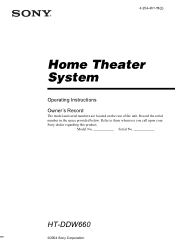 Sony HT-DDW660 Operating Instructions