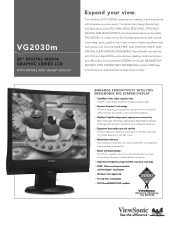 ViewSonic VG2030M VG2030m PDF Spec Sheet