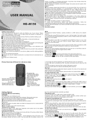 Haier HG-M150 User Manual