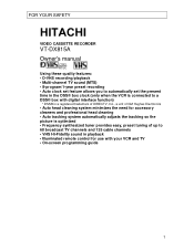 Hitachi VT-DX815A Owners Guide