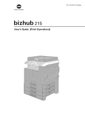 Konica Minolta bizhub 215 bizhub 215 Print Operations User Guide