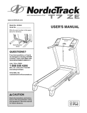 NordicTrack T7 Ze Treadmill English Manual