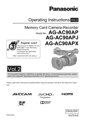 Panasonic AG-AC90A Operating Instructions Advanced