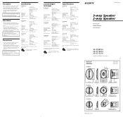 Sony XSGT1625A Instructions