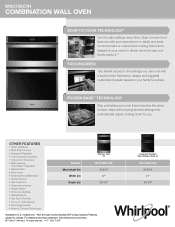 Whirlpool WOC75EC7HV Specification Sheet