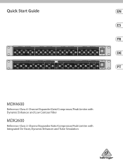 Behringer MDX4600 V2 Quick Start Guide