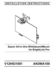 Epson BrightLink Pro 1460Ui Installation Guide - All-in-One Whiteboard and Mount System AN3WA100
