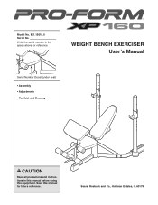 ProForm Xp 160 Weight Bench English Manual