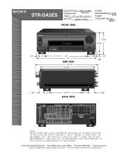 Sony STR-DA3ES Dimensions Diagram
