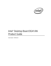 Intel DG41AN Intel Desktop Board DG41AN Product Guide  English