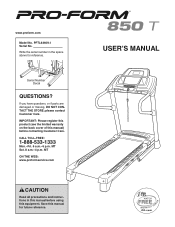 ProForm 850 T Treadmill English Manual