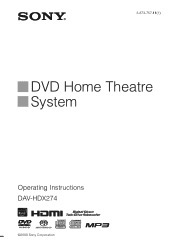 Sony DAV-HDX274 Operating Instructions