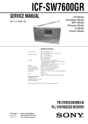 Sony ICF-SW7600GR Service Manual