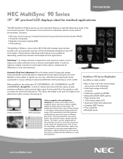 NEC LCD1990SX-BK MultiSync LCD1990SX-BK : MultiSync 90 Series medical brochure