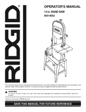 Ridgid BS1400 Owners Manual