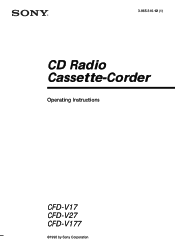 Sony CFD-V177 Operating Instructions  (primary manual)