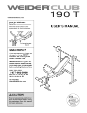 Weider 190 T Bench User Manual
