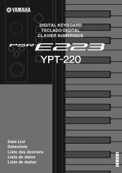 Yamaha YPT-220 Data List