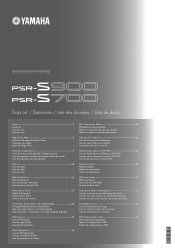 Yamaha PSR-S900 Data List
