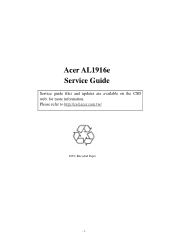 Acer AL1916 AL1916e Service Guide