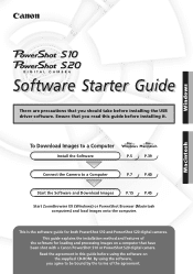 Canon S10 Software Starter Guide