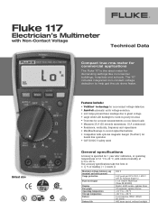 Fluke 117 Fluke 117 Electrician Multimeter Datasheet